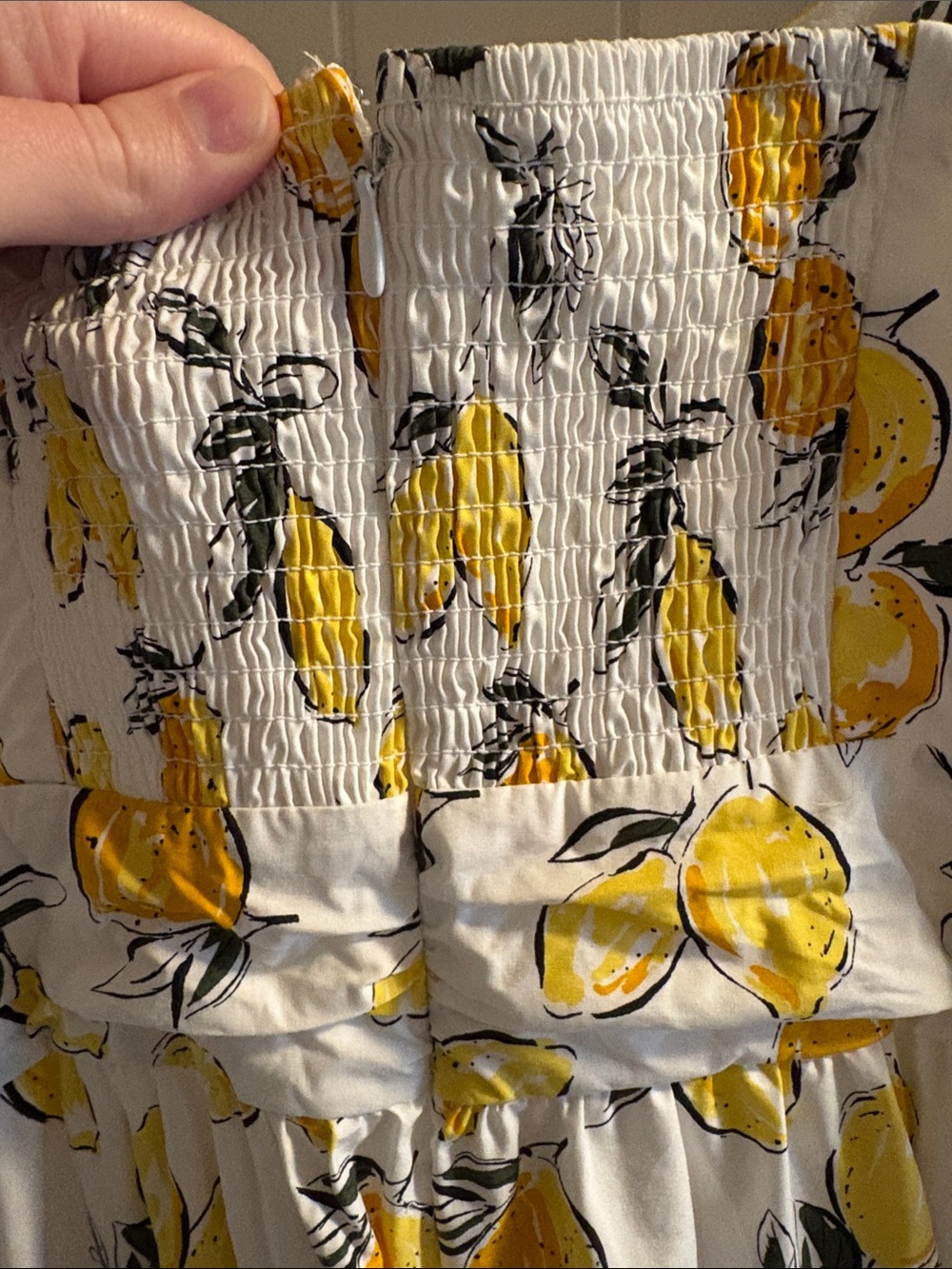 White Sundress with Yellow Lemon Print - Picture 4 of 7